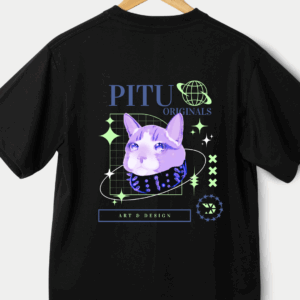 Camiseta Unissex com Arte Exclusiva – Rocker Cat