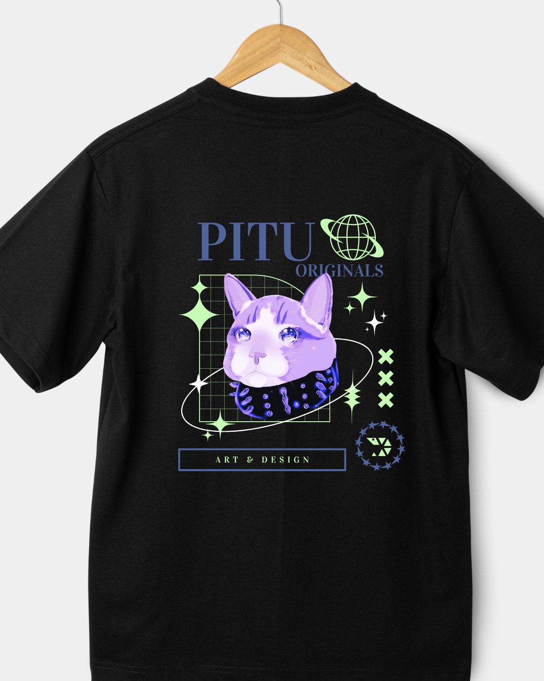 Camiseta Unissex com Arte Exclusiva – Rocker Cat