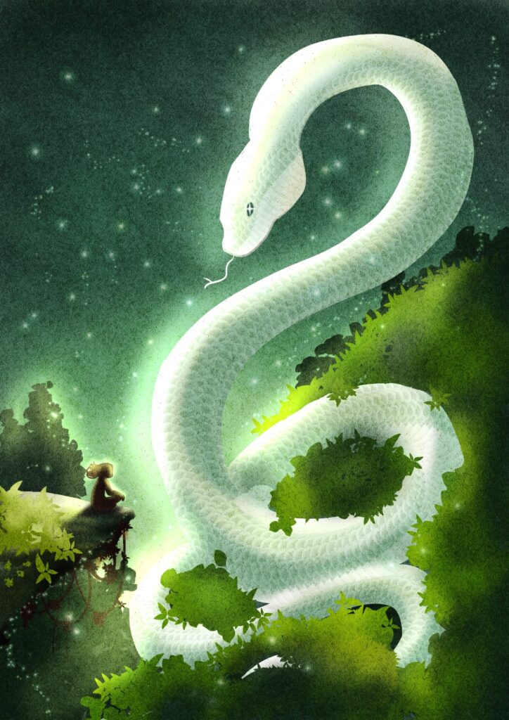 Ilustração: BOITATÁ E ARAÇÁ – A Iniciação do Fogo